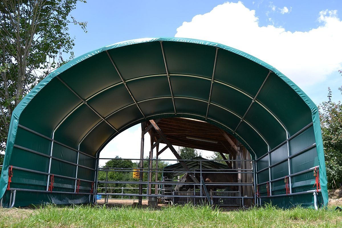 Weidezelt Weideunterstand Lagerzelt Rundbogenzelt 4m x 6m H 3,57m